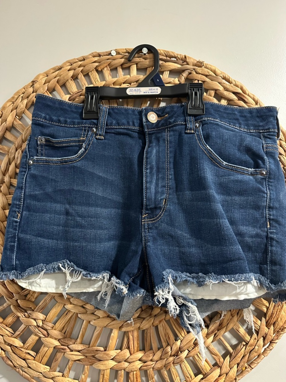 American Eagle Outfitters Indigo Frayed Hem Denim Shorts